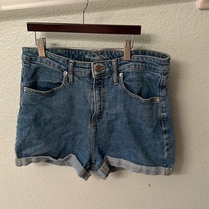 Medium wash denim shorts